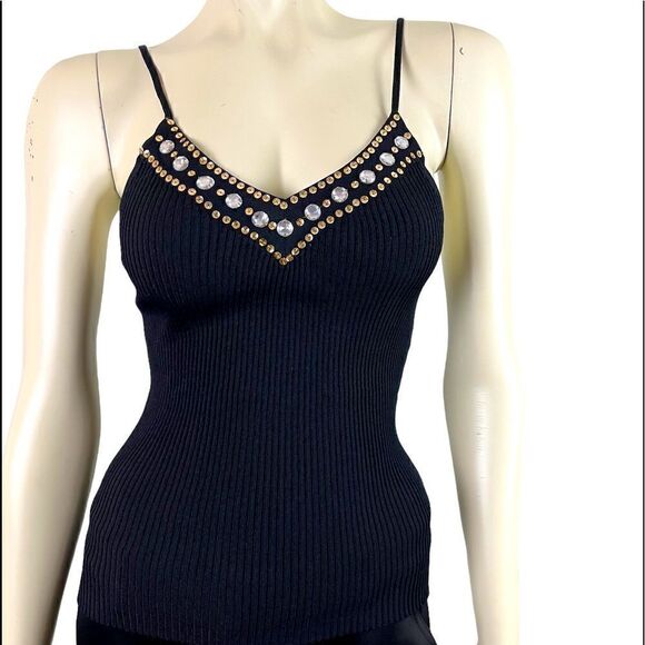 Papaya Tops - Black Papaya Embellished Tank